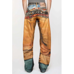 Jeans "Efecto Cuero Vintage con Cinturón Detallado"